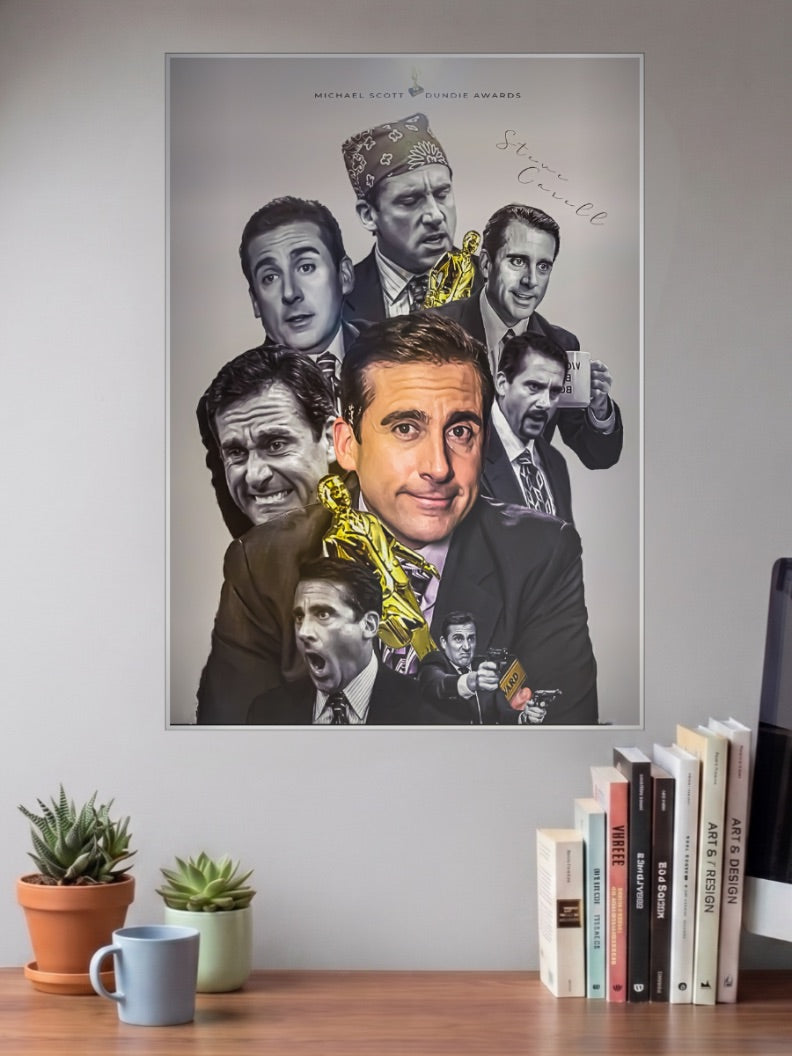 Michael Scott Dundie Awards Collage Sitcom Poster