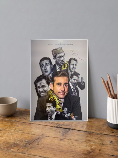 Michael Scott Dundie Awards Collage Sitcom Poster