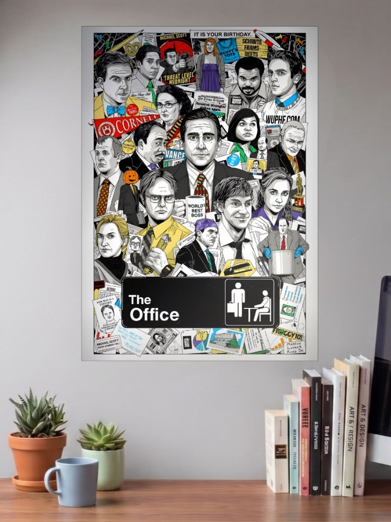 Office Cast Illustrated Collage Sitcom Poster