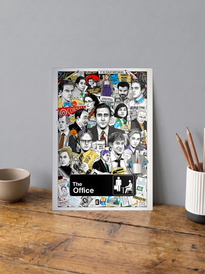 Office Cast Illustrated Collage Sitcom Poster