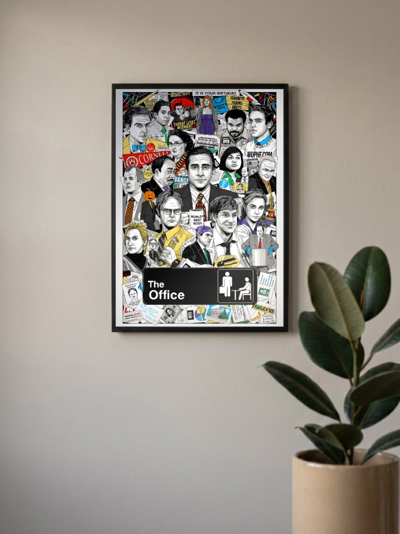 Office Cast Illustrated Collage Sitcom Poster
