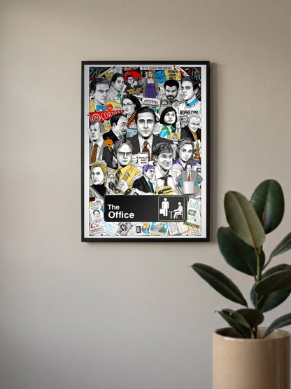Office Cast Illustrated Collage Sitcom Poster