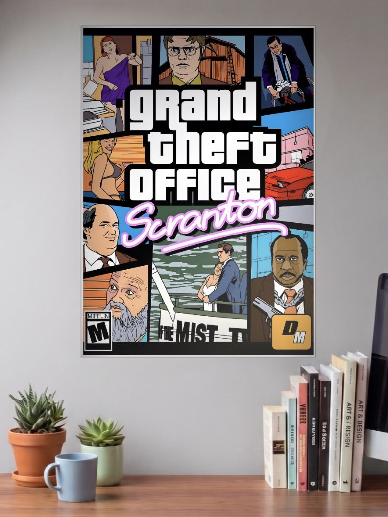 Office Grand Theft Parody Art Sitcom Poster