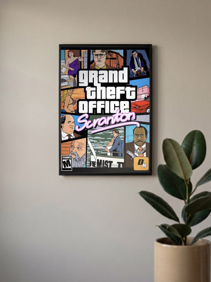Office Grand Theft Parody Art Sitcom Poster