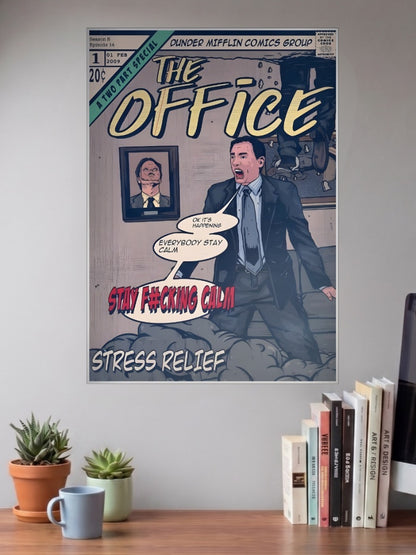 Office Stay Calm Comic Cover Sitcom Poster