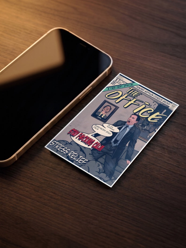 Office Stay Calm Comic Cover Sitcom Poster
