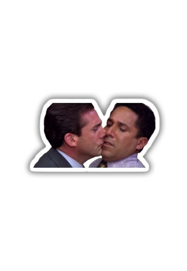 Michael and Oscar Kiss Sticker