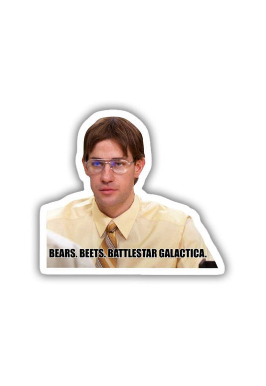 Jim: Bears, Beets, Battlestar, Galactica Sticker