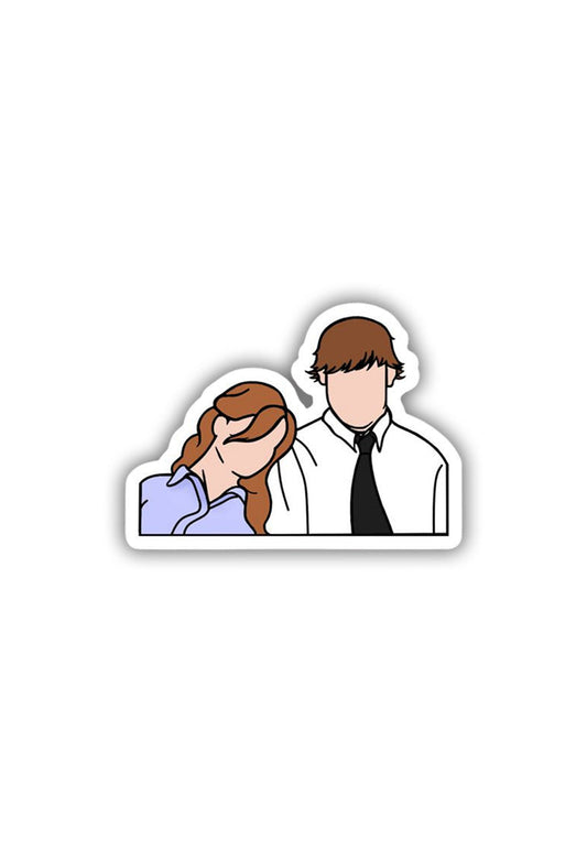 Jim and Pam Illustration Sticker