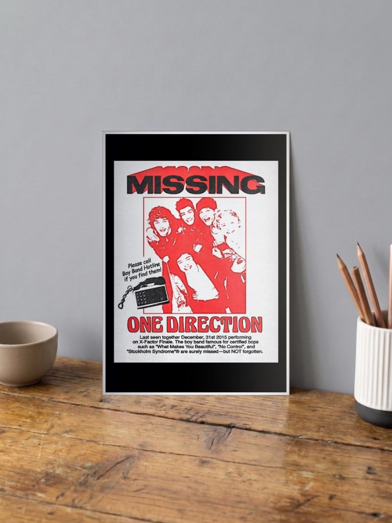 One Direction Missing Poster