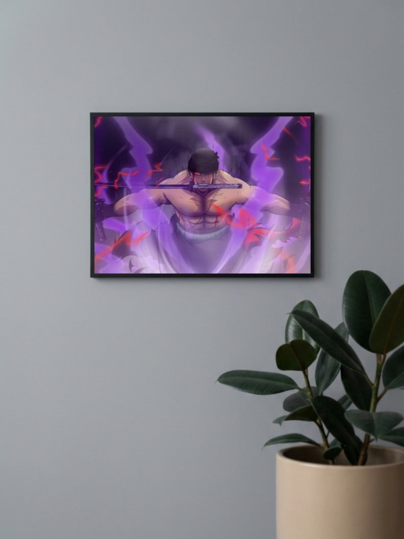 Zoro King of Hell Anime Landscape Poster