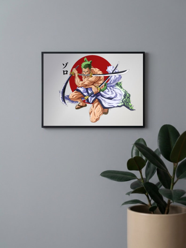 Zoro with 3 Katanas Landscape Poster