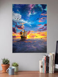 One Piece Ship At Sunset Anime Poster