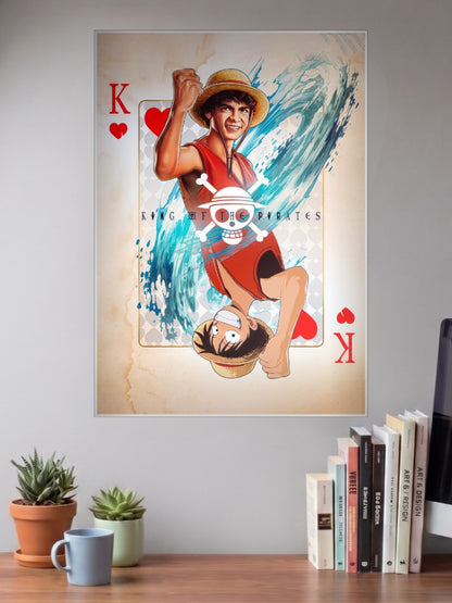 Luffy King Of Pirates Card Anime Poster