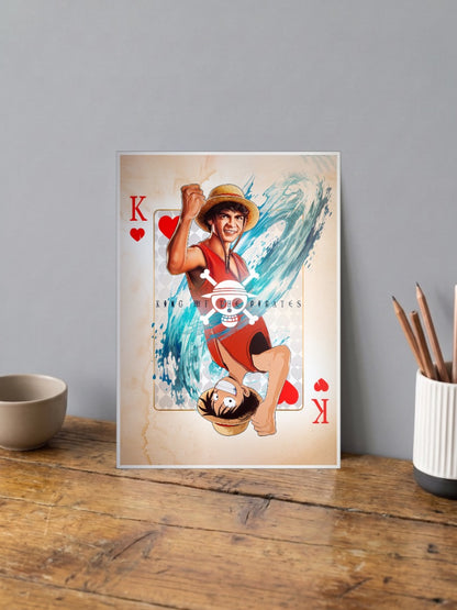 Luffy King Of Pirates Card Anime Poster