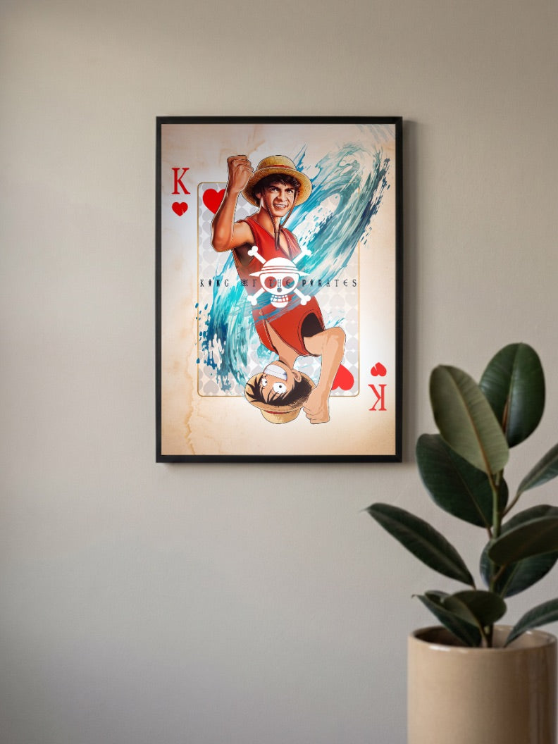 Luffy King Of Pirates Card Anime Poster
