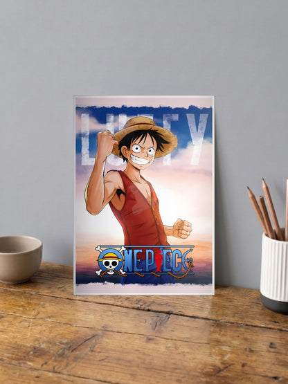 Luffy Portrait Blue Sky Anime Poster
