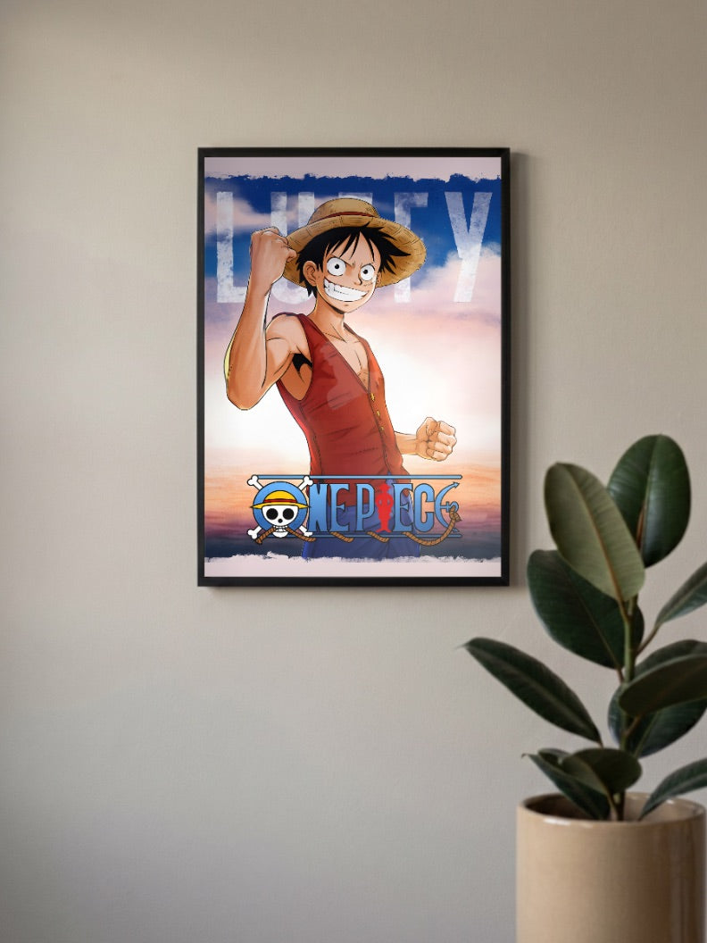 Luffy Portrait Blue Sky Anime Poster