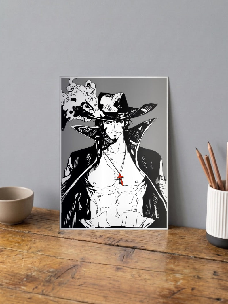 Mihawk black/white Poster