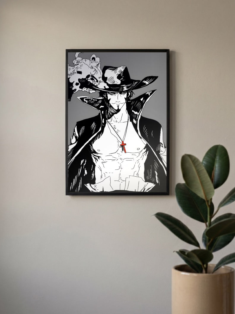 Mihawk black/white Poster