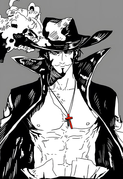 Mihawk black/white Poster