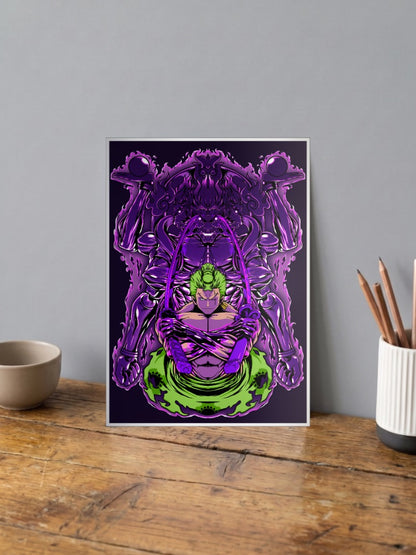 Zoro Demon Lord Throne Anime Poster