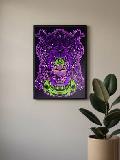 Zoro Demon Lord Throne Anime Poster