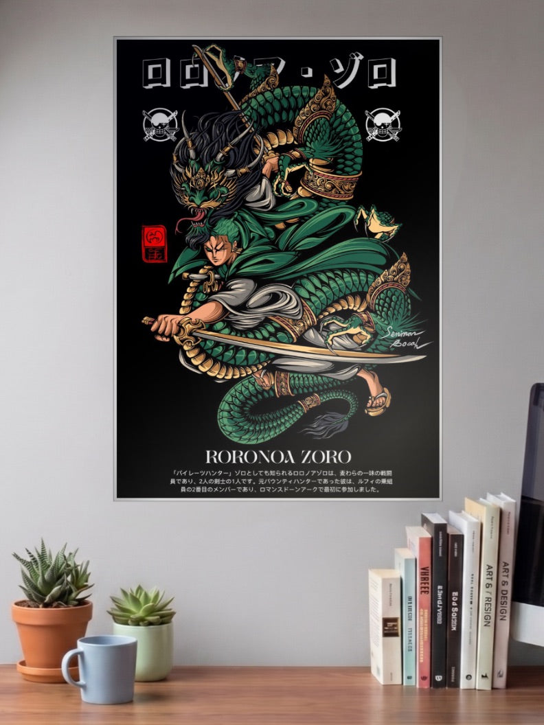 Zoro Dragon Tattoo Art Anime Poster