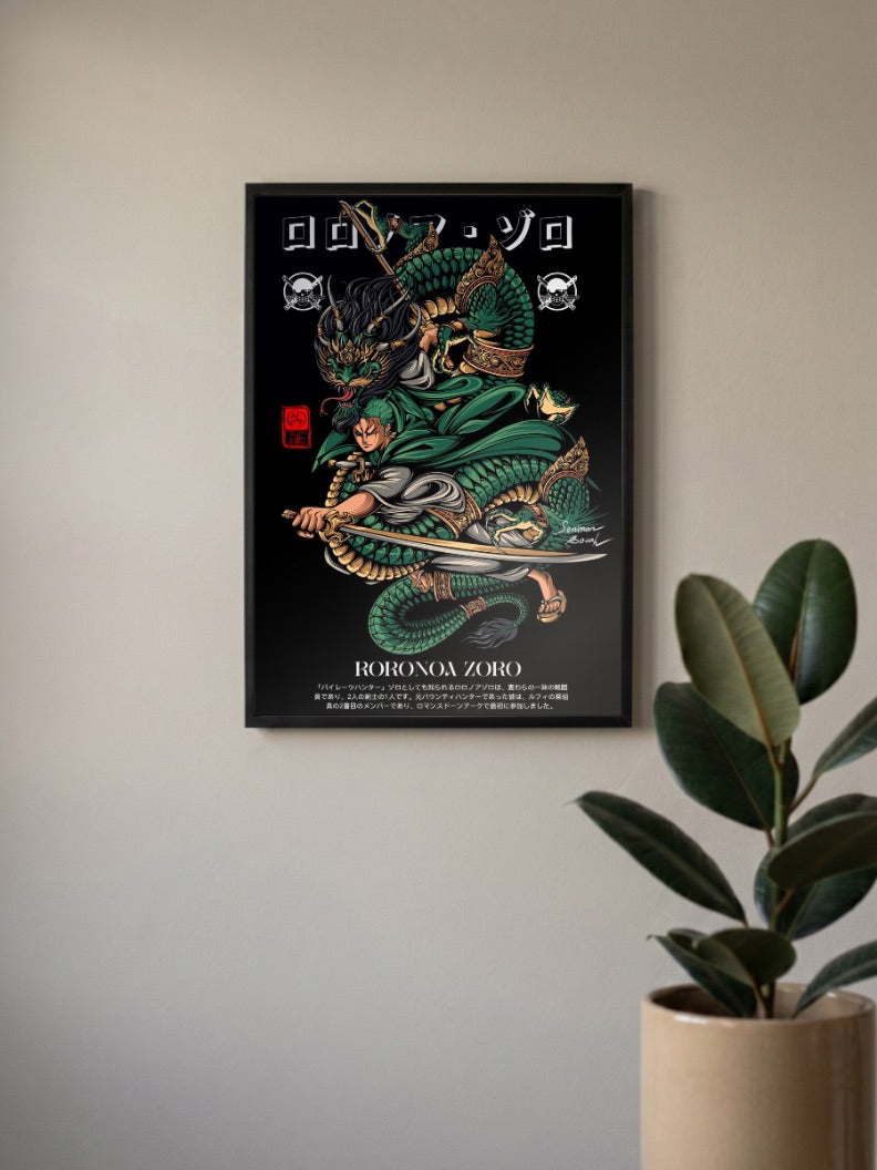 Zoro Dragon Tattoo Art Anime Poster
