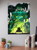 Zoro Sword Mouth Fire Art Anime Poster