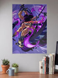 Zoro Twin Katana Swirl Anime Poster