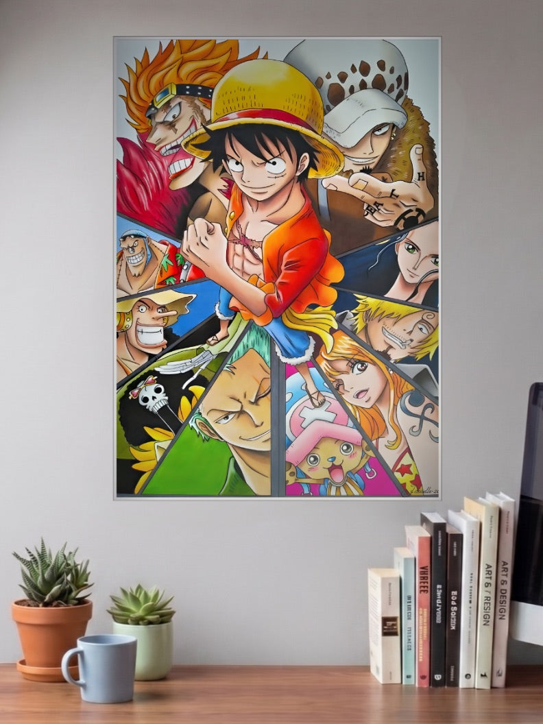 One Piece Crew Group Art Anime Poster