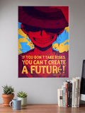 Luffy Risks Quote Silhouette Anime Poster