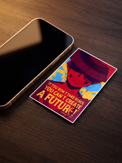 Luffy Risks Quote Silhouette Anime Poster