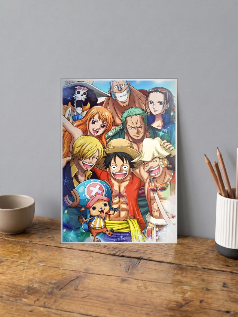 One Piece Crew Smiling Group Anime Poster