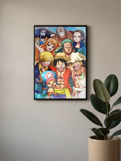One Piece Crew Smiling Group Anime Poster