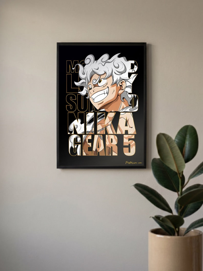 Luffy Gear 5 Nika Art Anime Poster