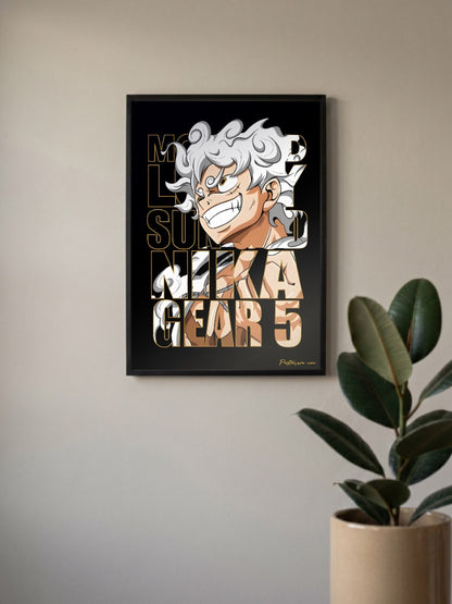 Luffy Gear 5 Nika Art Anime Poster