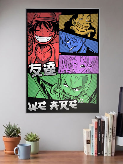 One Piece Friends Comic Panel Anime Poster