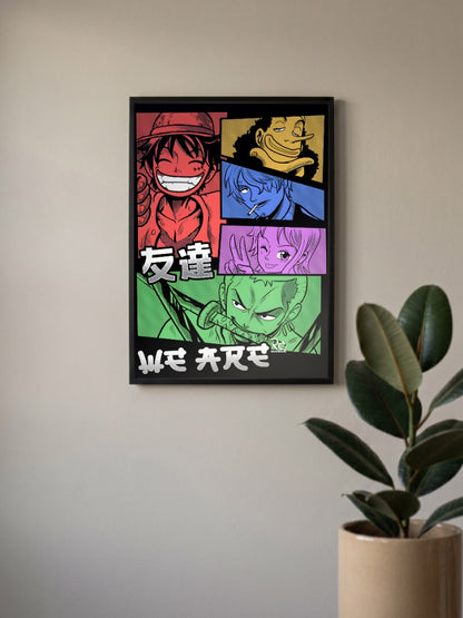 One Piece Friends Comic Panel Anime Poster