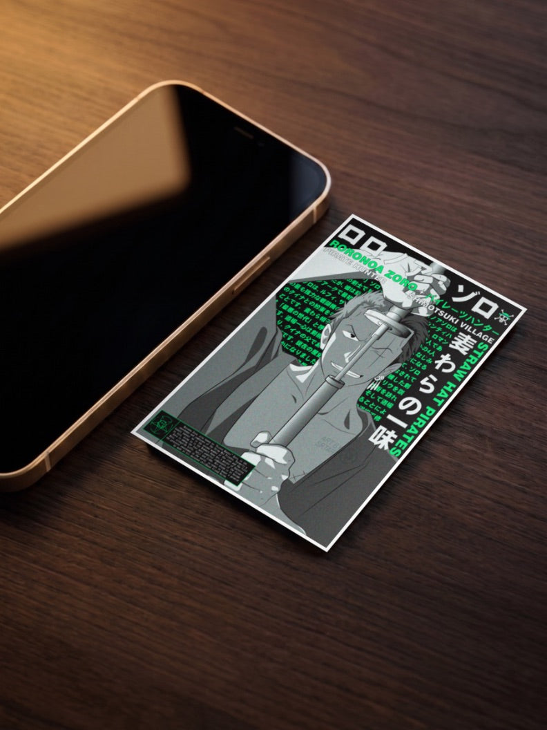 Zoro Pirate Hunter Bio Art Anime Poster