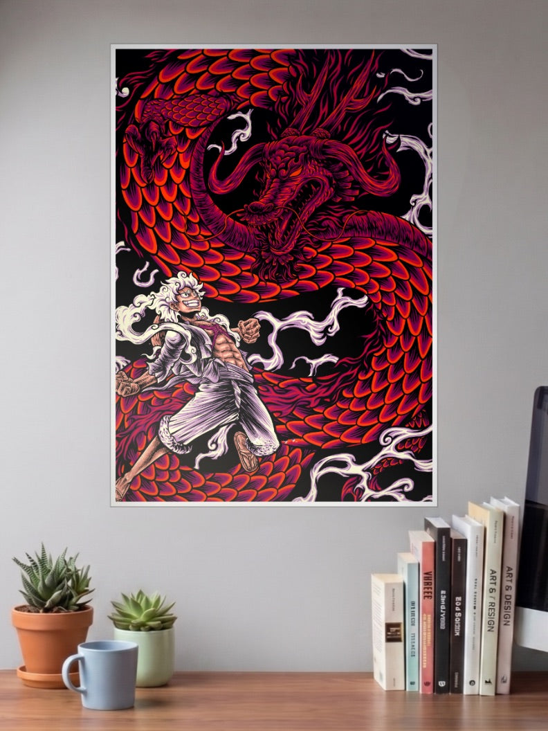 The Warrior of Liberation Luffy Gear 5 | One Piece | Anime Poster