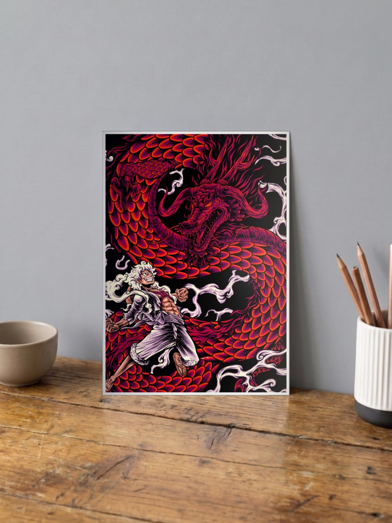 The Warrior of Liberation Luffy Gear 5 | One Piece | Anime Poster