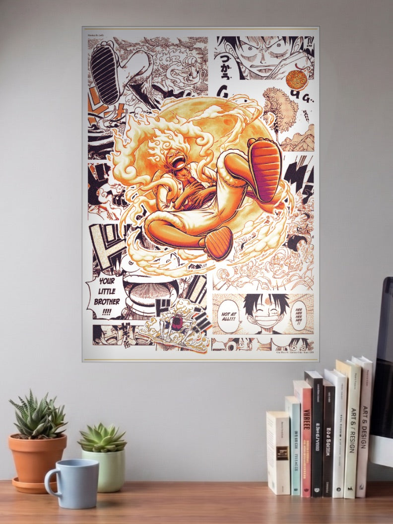 Luffy Gear 5 Manga Panel Anime Poster