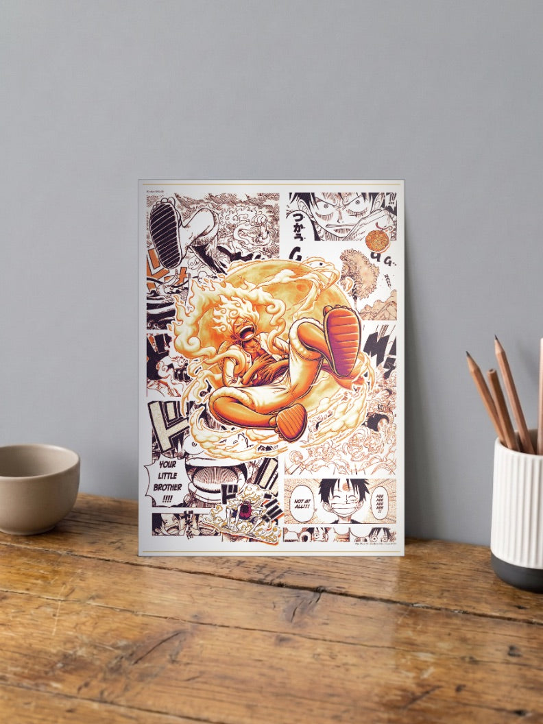 Luffy Gear 5 Manga Panel Anime Poster