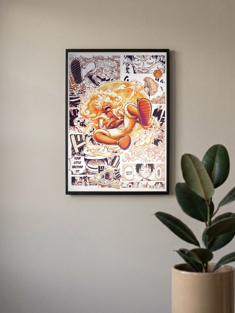 Luffy Gear 5 Manga Panel Anime Poster