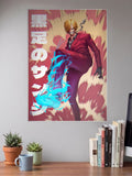 Sanji Black Leg Kick Art Anime Poster