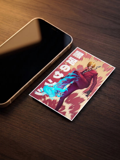Sanji Black Leg Kick Art Anime Poster