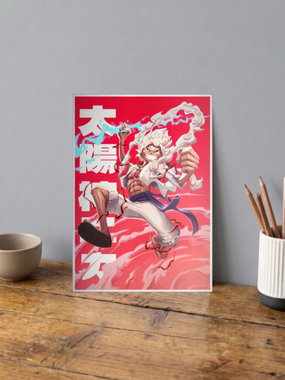 Luffy Gear 5 Sun God Art Anime Poster