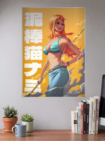Nami Thief Cat Art Anime Poster